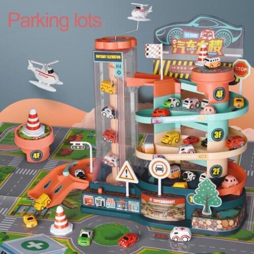 Electric Childrens Car Building Rail Car Parking Lot Puzzle Dual Mode Boy Toy 3-year-old Adventure Childrens Gift