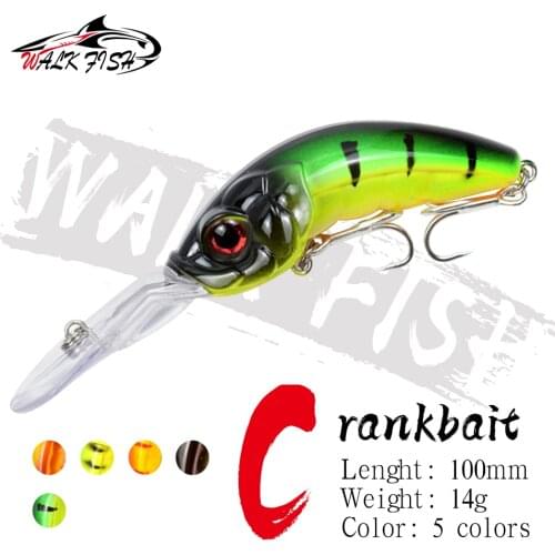 WALK FISH 100MM 14G Crankbait Minnow Fishing Lure Sinking Shrimp Hard Lures Wobblers 3D Eyes Bait Bass Pike Fishing Tackle
