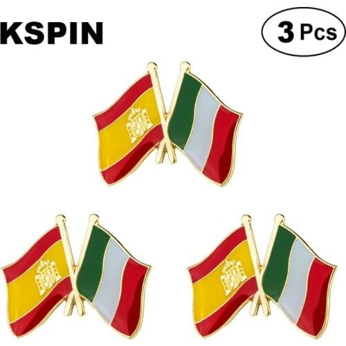 Spain Italy Frendship Lapel Pin Brooches Pins Flag badge Brooch Badges