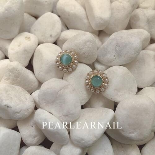 Korean Personality Wild Opal Simulation Pearl Earrings Fashion Retro Temperament Ear Jewdry