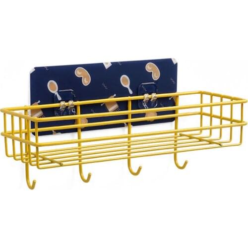 Wall-mounted Bathroom Shelf Floating Shelf Shower Hanging Basket Shampoo Rack Toilet Accessories Kitchen Condiment Storage Rack