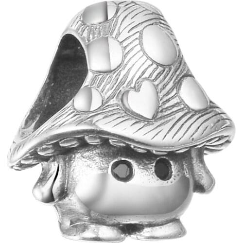 2021 New 925 Sterling Silver Cute Mushroom Beads Fit Original Pandora Charm Diy Bracelet Jewelry Making Berloque