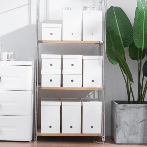 Office A4 document collection box home living room balcony cabinet with cover pulley storage bin