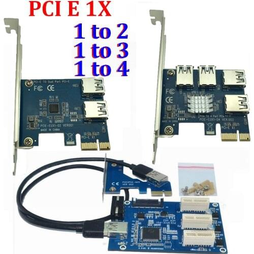 PCI E 1 to 3 PCI express 1X slots Riser Card Mini ITX to external 3 PCI-E slot adapter PCIe Port Multiplier Card VER005 1X TO 16
