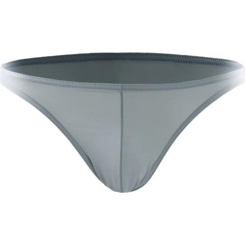 Sexy Men Underwear Seamless Briefs Solid Breathable Transparent Ice Silk Underpants Intimate Mens Panties Cueca Calzoncillo