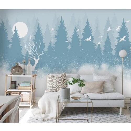 Custom wallpaper Modern Forest animal mood bird TV backdrop 3d Living room Bedroom 3d wallpaper Childrens room background wall