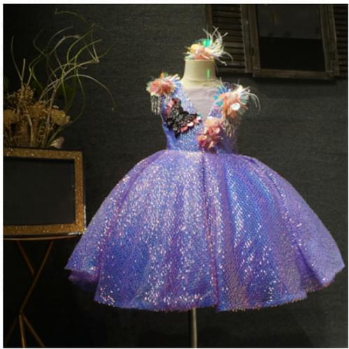 Real Picture Bling Bling Baby First Birthday Dress Infant Girl PartDress Shiny Sequined Skirt Lovely Kids Clothes 12M 18M 24M
