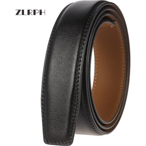 ZLRPH brand mens leather genuine belt black fashion alloy luxury automatic buckle youth leather simple business mens belt