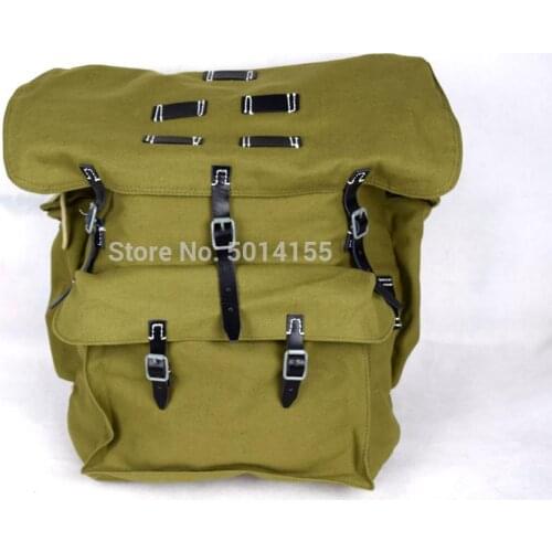 Replica WWII Wehrmacht German Army Heer Elite Mountain Troops Canvas Rucksack Backpack strap made leather