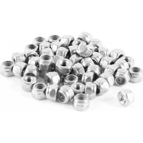 SHGO HOT-50 pcs 304hc Stainless Steel Hardware Hex Locknut M2 A2-70