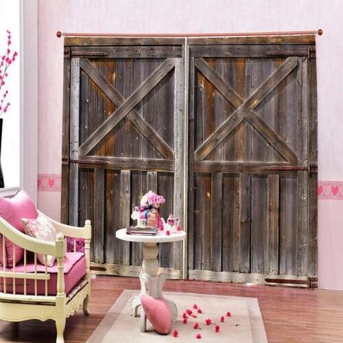 Old Wooden Door Room Curtains Large Window Curtains Dark Window Curtains Blackout home drapes