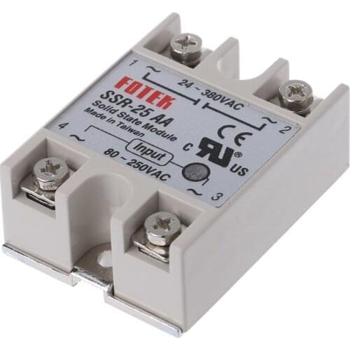 Solid State Relay Module SSR-25 AA 25A 250V 80-250V AC Input 24-380V AC Output DropShipping
