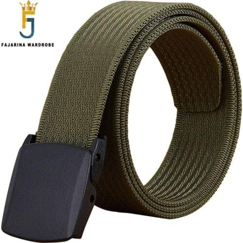 FAJARINA Unisex Plastic Automatic Buckle Nylon Belt Female Army Tactical Belt Military Belts Cummerbunds Strap for Men CBFJ0031