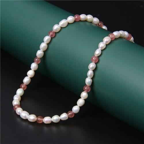Quartzs Charm White Pearl Necklace For Women Baroque Natural Freshwater Pearls Choker Engagement Wedding Jewelry Wholesale Gift