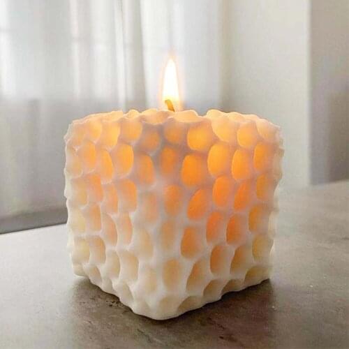 1PC Square Honeycomb Pattern Candle Mold Handmade Scented Candle DIY Art Candle Silicone Mold Gypsum Soap Molds New Arrival
