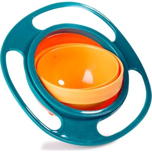 1PC Universal Gyro Bowl Dishes Anti Spill Bowl Smooth 360 Degrees Rotation Gyroscopic Bowl For Baby Kids