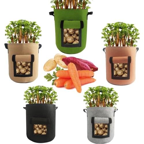 RBCFHl 1PC Home Garden Plant Grow Bags Potato pot greenhouse Vegetable Growing Bags Moisturizing Vertical Garden Bag tool