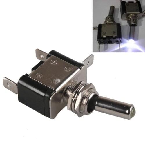 12V 20A White red yellow blue green LED Light Rocker Toggle Switch SPST ON/OFF Car Motor 3Pin Sales