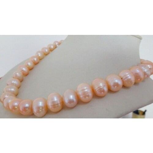 18inch elegant 12-13mm natural pink freshwater pearl necklace
