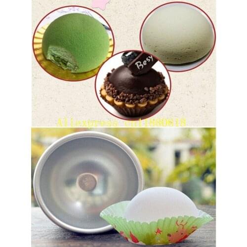 2000pcs/lot Fast Shipping DIY 3D Aluminum Alloy Ball Sphere Bath Bomb Mold Cake Puddings Pan Tin Baking Pastry Mould 3 Size