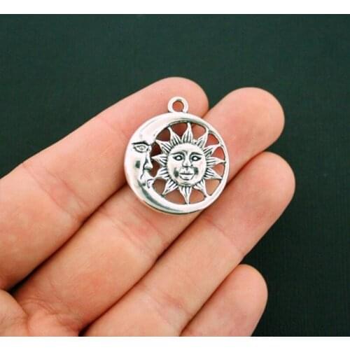 5pcs/Lot Moon and Sun Charms Pendant Accessories Diy Earring Handmade Necklace Findings Jewelry Making Supplies Wholesale