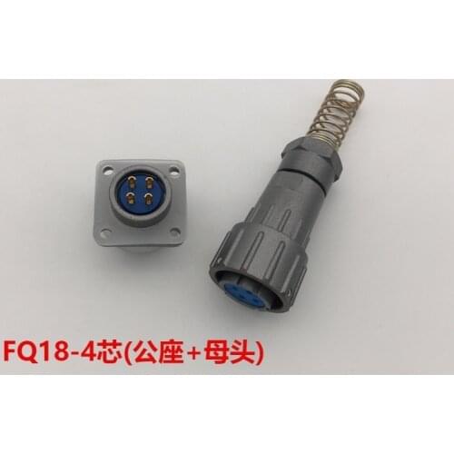Aviation Plug Socket FQ18-4 Core FQ18-4TK/4ZJ Buckle Waterproof Connector with Hole 18MM