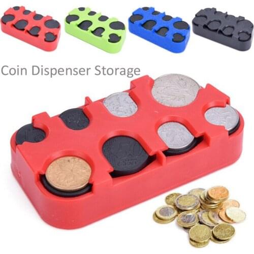 Euro Dollar Coin Holder Case Storage Box Container Dispenser Organizer Piggy Bank Coin Money Box Plastic Collection Box Colorful