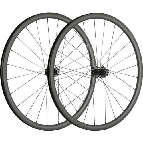 Disc Brake Carbon Wheel Road Bike 30mm Depth 3k Matte Without Braking Surface Clincher Carbon Bike Wheelset