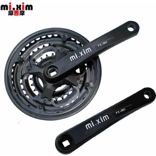 Mi.xim Mountain Bike Aluminum Alloy 24/34/42T 42Tooth Crankset 7/8/9/21/24/27 Speed Cycling Chain Wheel 170mm Crank