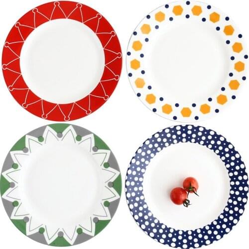 Ceramics Dinnerware Porcelain Plate Steak Breakfast Container Snacks Dish Wedding Gift 7.5-8 Inches Kitchen Utensils Tableware