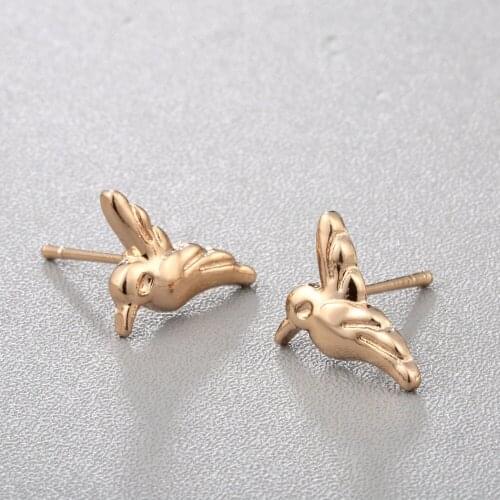 Kinitial Fashion Wing Animal Birds Stud Earrings for Women Girl Vintage Parrot Bird Earring Charm Jewelry Brincos