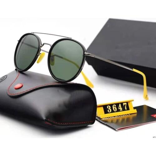 Classic Vintage Brand Sunglasses Women Men TR Metal Frame Reinforced HD Glass Lens Vacuum Plating Driving Glasses Oculos De Sol