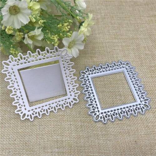 Square lace Metal Cutting Dies For Scrapbooking Embossing Photo Album Cards Decor Carbon Stencils