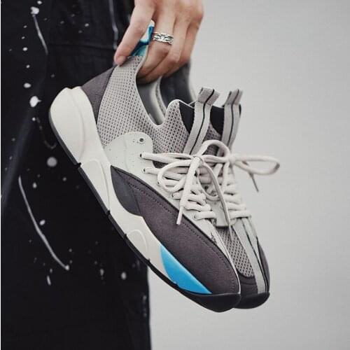 Maden Mens Light Ice Silk Breathable Casual Sport Shoe Outdoor Flat Heel Round Toe Rubber Comfort Running Sneaker Jogging Male