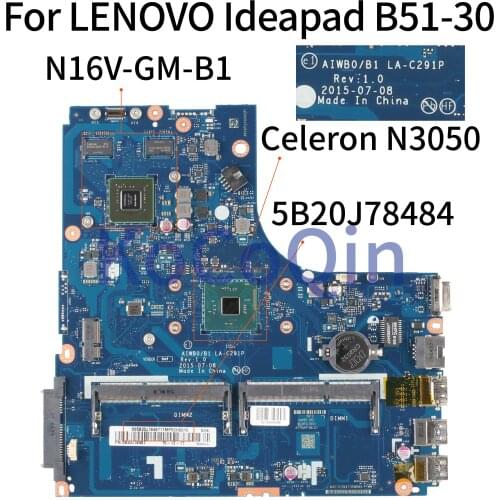 KoCoQin Laptop motherboard For LENOVO Ideapad B51-30 Mainboard LA-C291P SR29H Celeron N3050