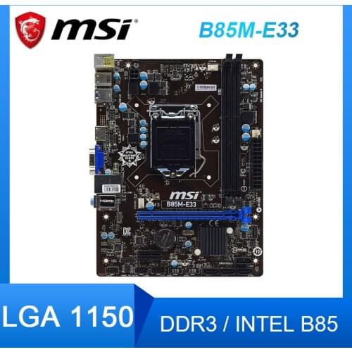 For MSI B85M-E33 Desktop Motherboard LGA 1150 DDR3 For Intel B85 B85M SATA III USB3.0 PCI-E X16 3.0 Used Motherboard