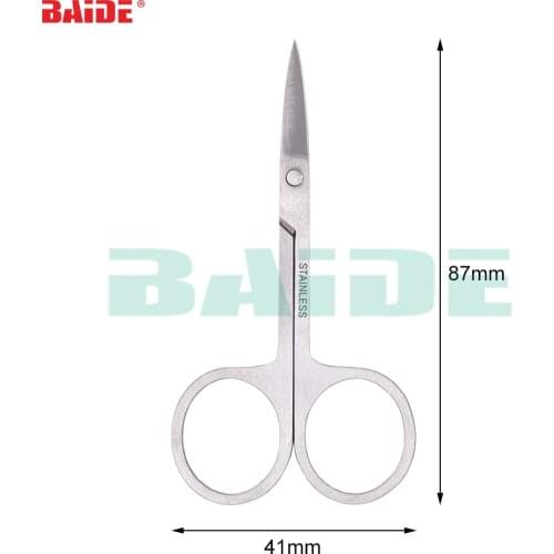 87 x 41 mm Mini Stainless Steel Scissors Bent Straight Scissor for Vape Coil Jig Eyelashes Nose Hair Fishing 1000pcs/lot
