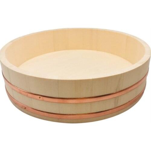 1Pcs High-grade Raw Wood Rice Bowl/pure Wood Copper Rim Wood Plate/rice Sushi Rice Bowl/japanese And Korean Cuisine