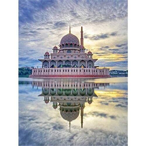 Region Islam DIY 11CT Cross Stitch Embroidery Kits Needlework Craft Set Printed Canvas Cotton Thread Home Decoration Design