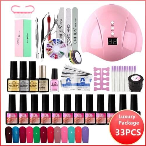 Nail set and LED Lamp Dryer Nail Lamp Nail Polish Kit Manicure Set Gel Nail Polish For Nail Art Tools Soak Off Manicure Set
