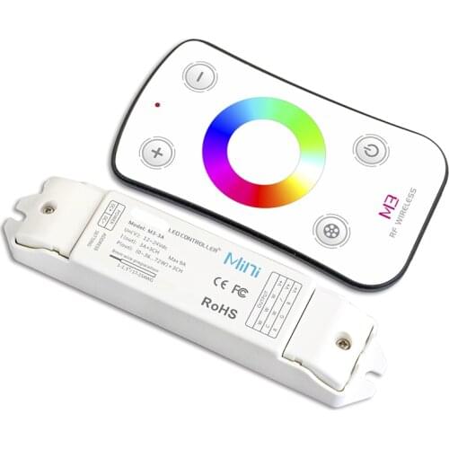 New Led RGB Strip 3 Channel Controller 12V 24V 3Ax3CH 9A 108W RF Remote Wireless Touch Panel 5050 3528 String Control