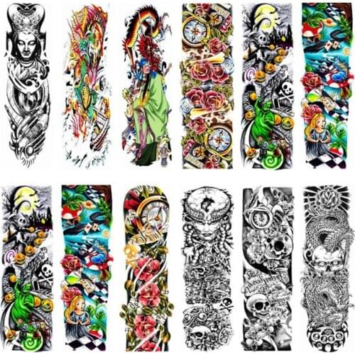 Wholesale MB New Big Size Waterproof Full Arm Tattoo Sticker Tatoo Sleeves Body Art Temporary Tatuajes 500pcs/lot free shipping