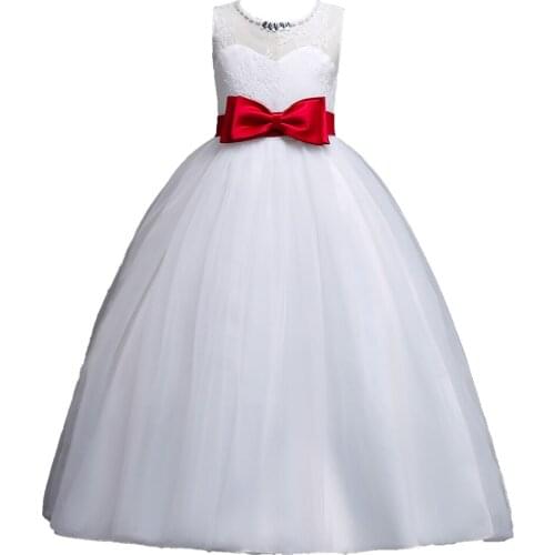 Kids Girls Dress For Wedding Fancy Bridesmaid Lace Party Dresses Evening Christmas Girl Long Costume Princess Children 4-14T