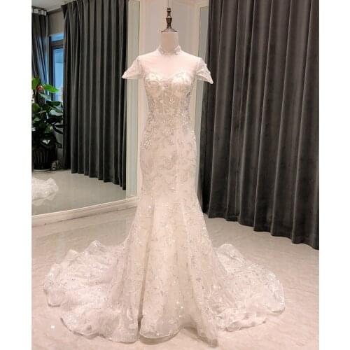 Sl-8142 noiva sereia dress vestido wedding dress 2020 mariage corset vintage princesse de luxe largos jurk lace matrimonio mujer