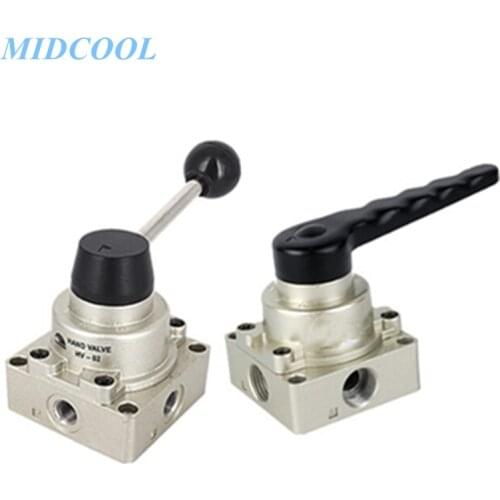 Pneumatic Hand Valve HV-02 HV-03 HV-04 HV-200 HV-300 HV-400 HV200 HV300 HV400 3-position 4-way Manual Switch Reversing Valve