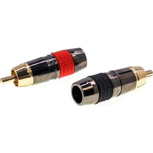 2/6 pieces of gold-plated copper lotus plug RCA male plug audio TV power amplifier video audio accessories welding AV connector