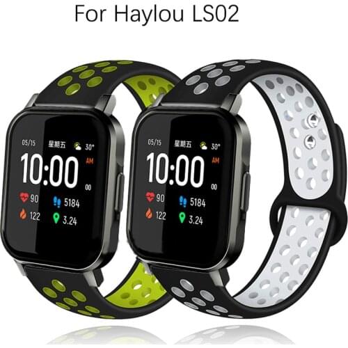20MM Silicone Straps For Xiaomi Haylou LS02 Smart Watch Sports Bracelet For Amazfit Bip Lite S U Pro GTS 2 Wristband Correa Belt
