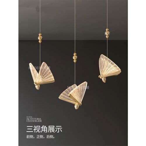 Nordic animal luxury butterfly luster pendant lights bedroom bedside designer living room kitchen pendant decor lamps fixtures