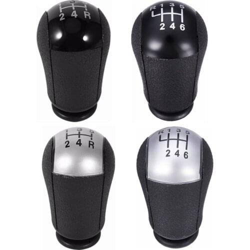 5 6 Speed MT Car Gear Shift Knob For Ford Focus Mondeo MK3 S-MAX C-MAX Mustang Galaxy Fiesta MK6 Transit Black Silver Accessory