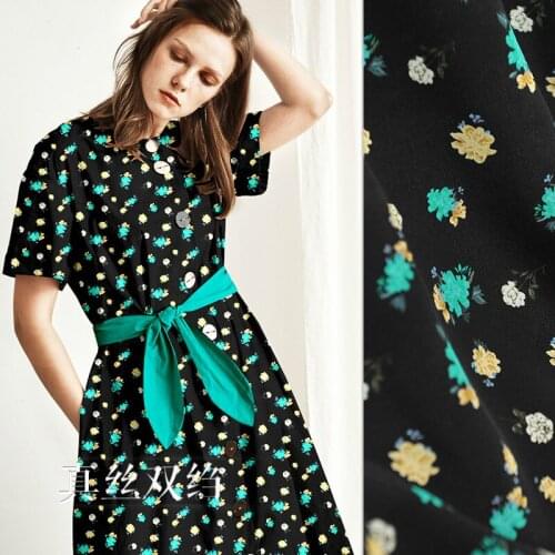 114cm wide printed silk fabric meter 16 mm silk crepe de chine fabric drape dress crepe fabric wholesale silk cloth